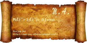 Márián Alexa névjegykártya